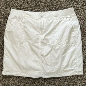 Gloria Vanderbilt Pennie White 100% Cotton Mini Skirt w/ Built In Shorts,Size 12